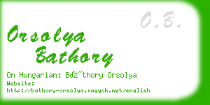 orsolya bathory business card